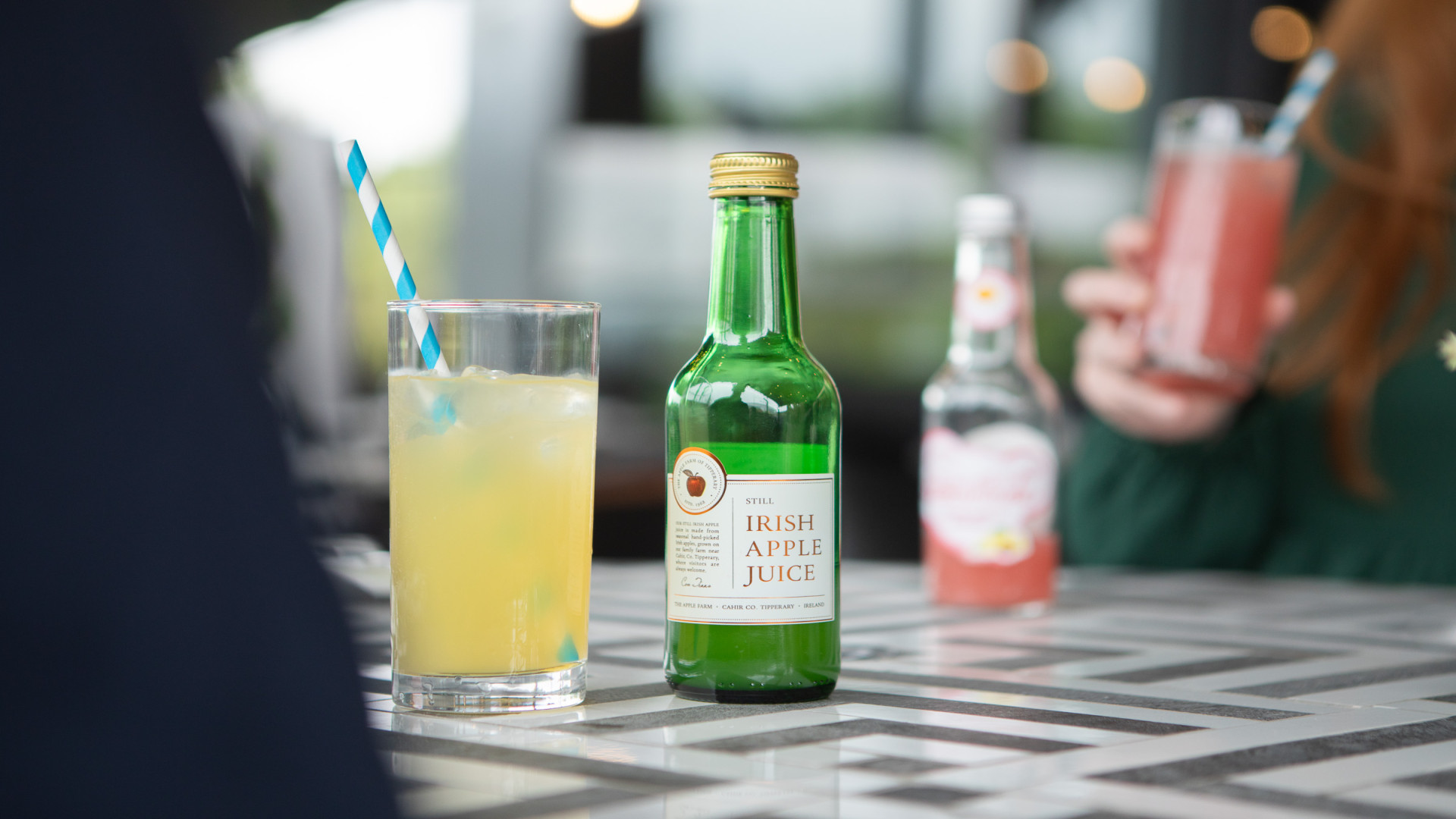 Pavilion apple juice on table 